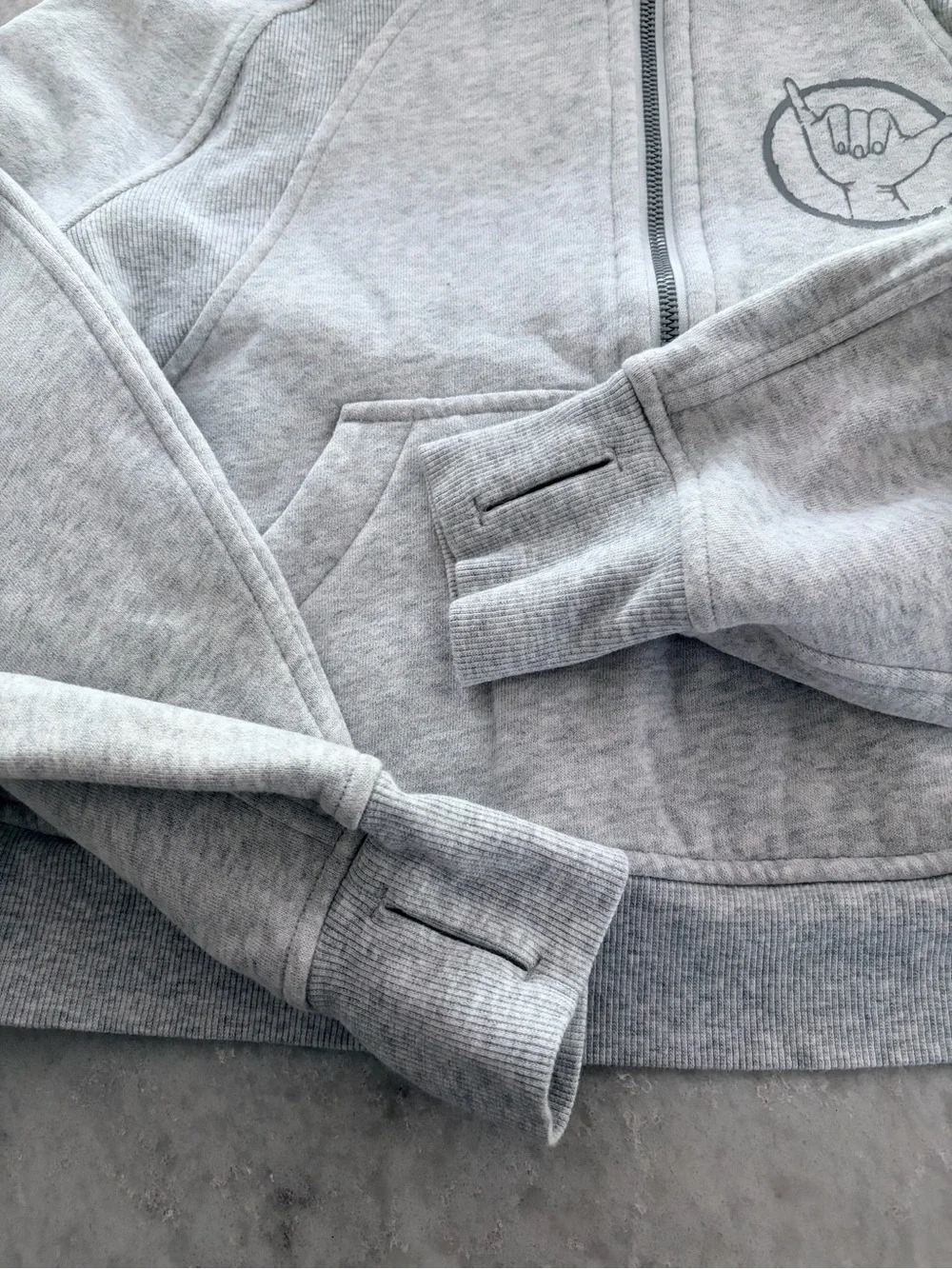 Lululemon Hawaii Shaka Graphic Scuba Half-Zip Hoodie in Gray - Size XS/S